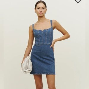 Reformation Jolie Bustier Mini Dress Denim